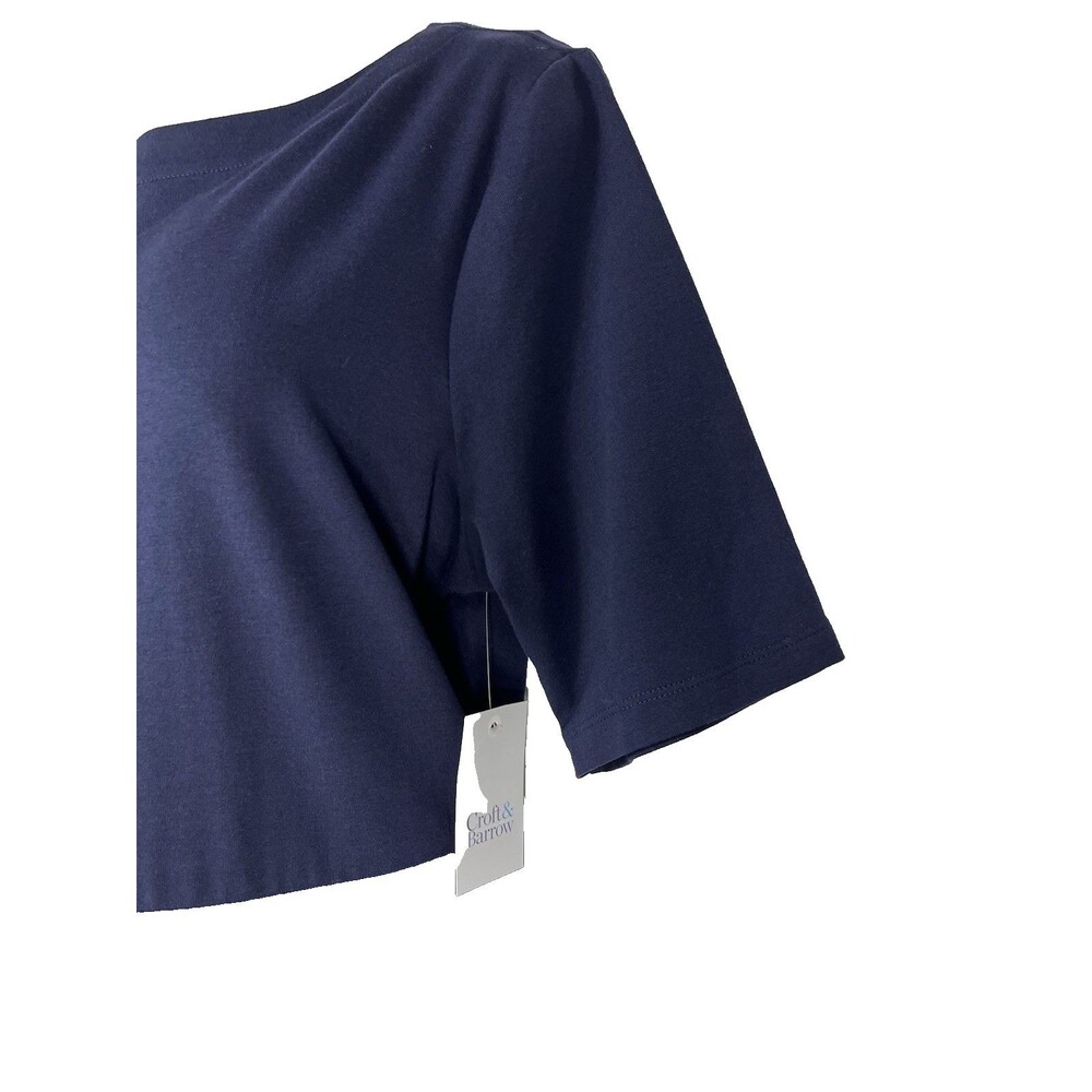 Croft & Barrow Dress Medium Navy Blue Short Sleeve Midi Stretch Casual Travel - Picture 7 of 9